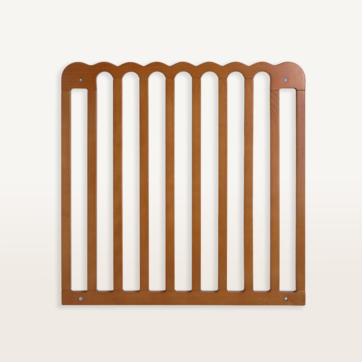 Wooden pet gate on white background