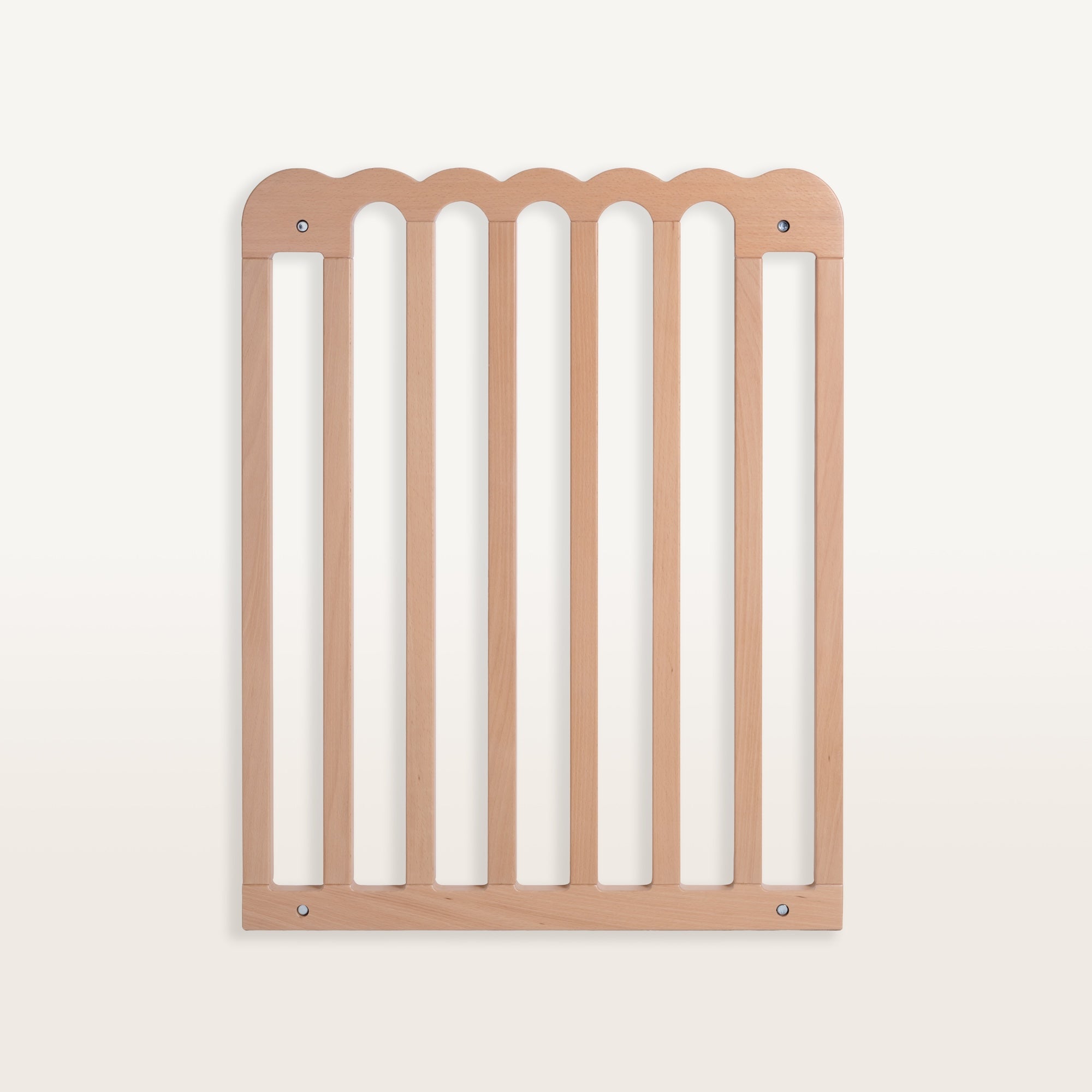 Wooden baby gate on a white background